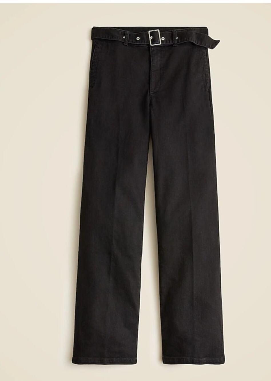 NWT J. Crew Belted Mid-Rise Wide-Leg Jean In Black 27